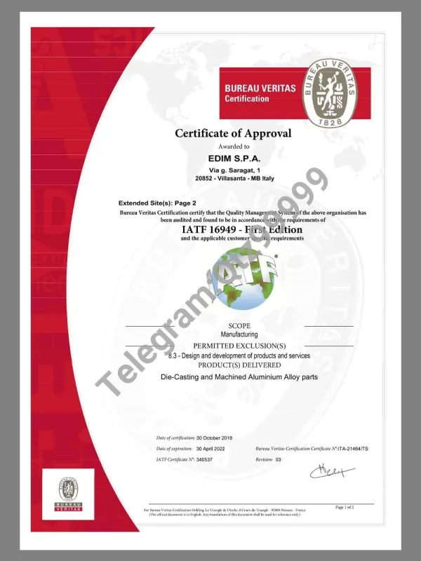 Bureau Veritas Certification(Quality Management System)博纳认证质量管理系统合格证书pdf模板