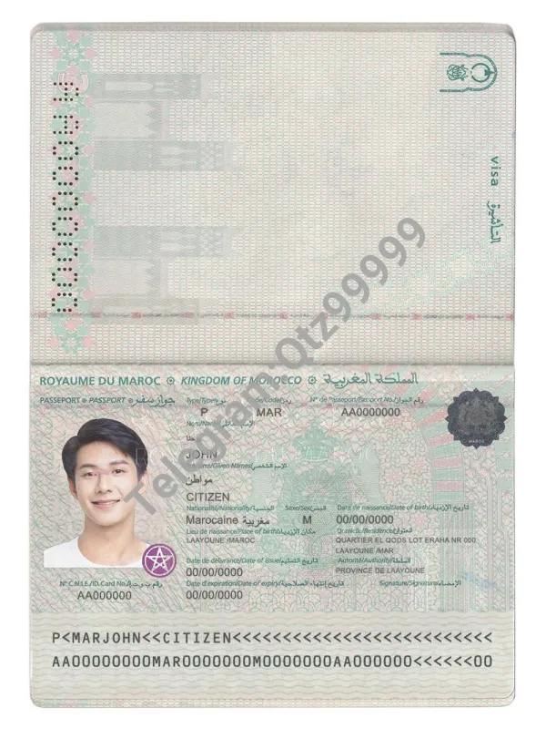 北非| Morocco Passport Template摩洛哥护照PS/PSD模板