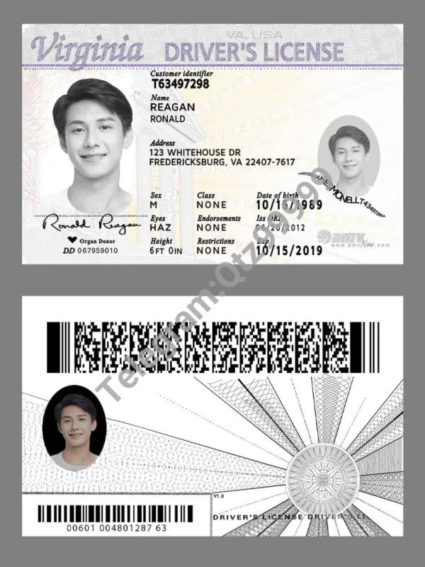 美国|Virginia DL弗吉尼亚州驾照/驾驶证PSD/Photoshop/PS模板(打印版)