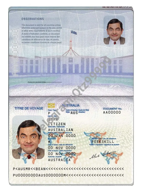 澳洲|Australia Passport澳大利亚新版护照PS/Photoshop/PSD模板