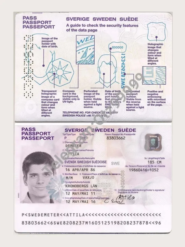 欧洲|北欧|Sweden Passport瑞典护照PSD/photoshop/PS模板（V2版）
