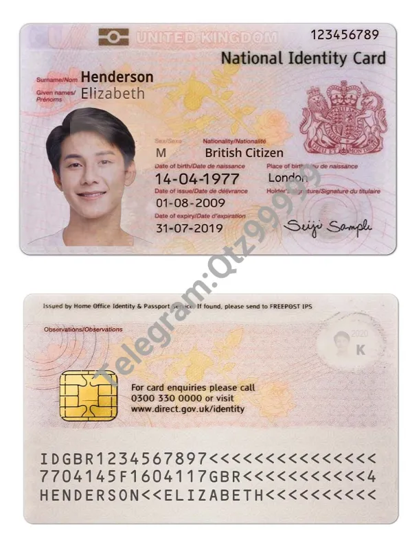 欧洲|UK/England ID/NID Card英国ID/身份证卡photoshop/PS/PSD模板