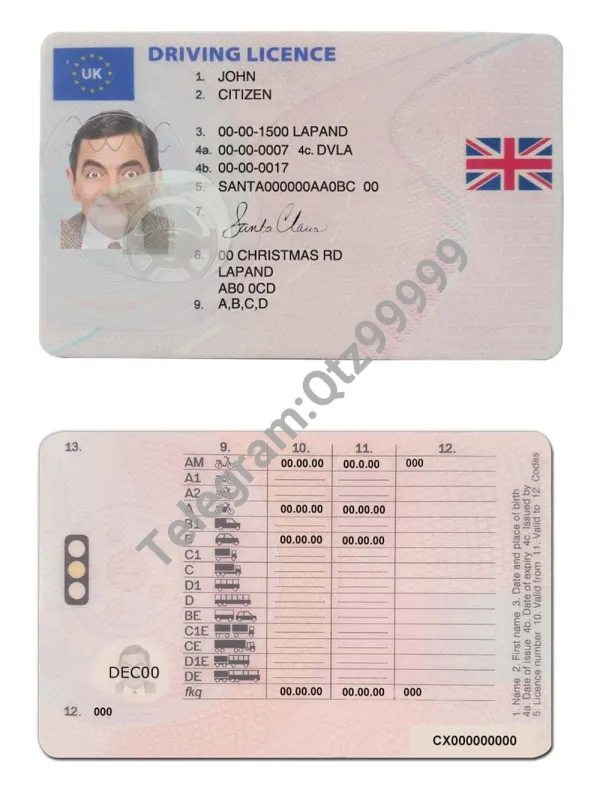 欧洲|UK/England DL英国驾照/驾驶证ps/photoshop/PSD模板（V2）