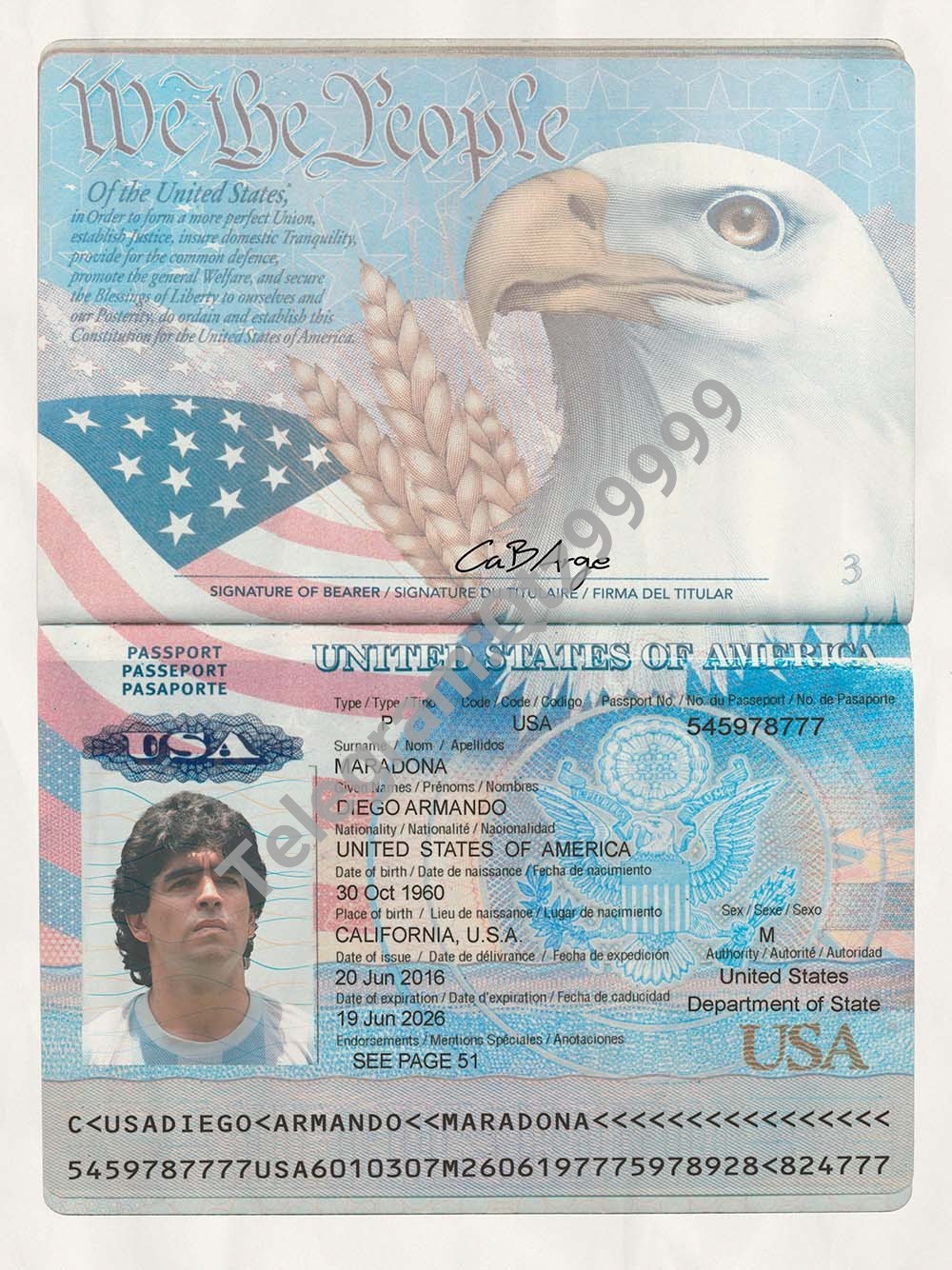 America|USA Passport Template美国护照PS/PSD模板(V1-2版) 高清原件/PDF/PSD下载 - 地址证明风控解除