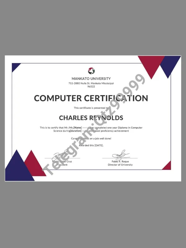 USA University Computer Diploma Certificate美国大学计算机学位证书word模板