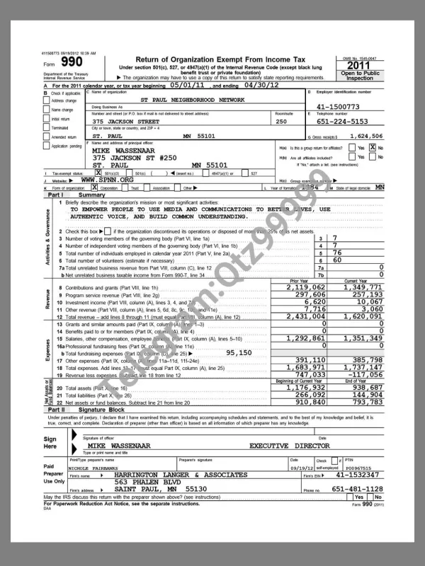 USA Return of Organization Exempt From预览图