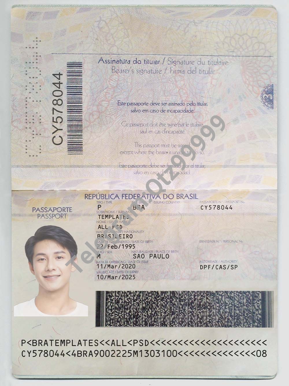 南美|Brazil Passport Template巴西护照PS/Photoshop/PSD模板（V2版）