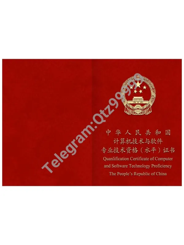 China Qualification Certificate of Computer and SoftwareTechnology计算机软件证书模板