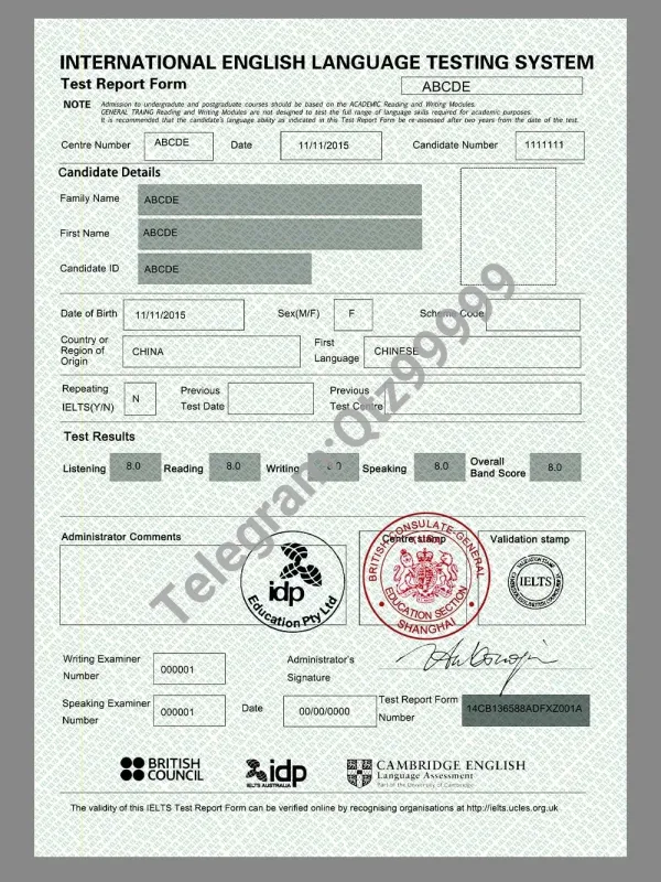 IELTS Test Report雅思英语考试成绩证书PS/PSD模板
