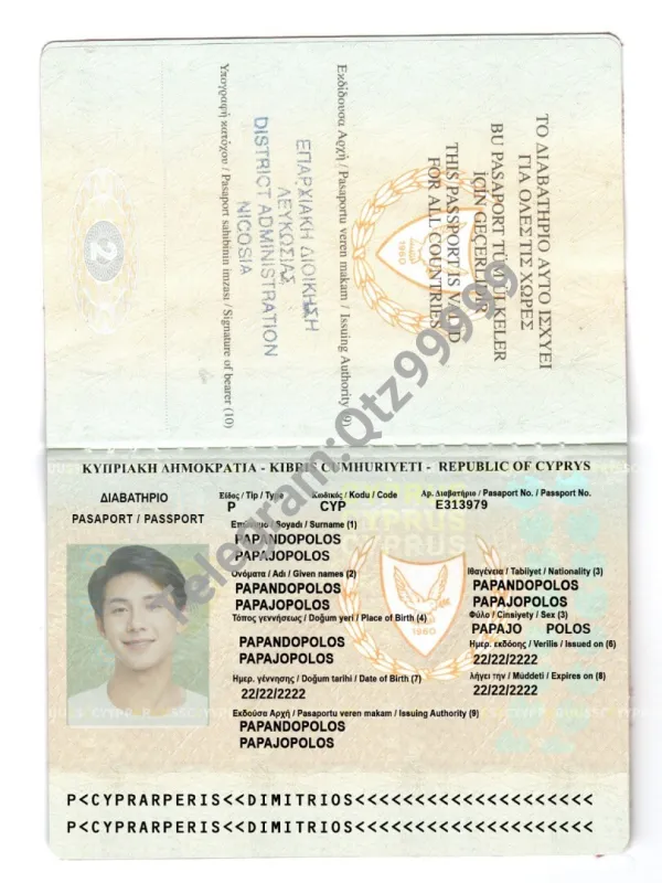 欧洲|Cyprus passport塞浦路斯护照PSD/photoshop/PS模板