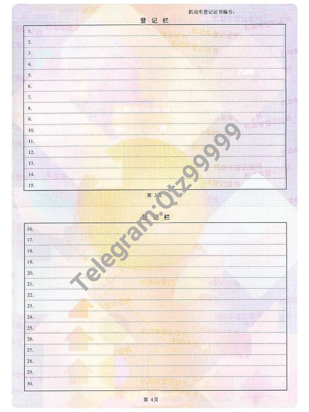China Vehicle Registration Certificate机动车登记证PS/PSD模板 高清原件/PDF/PSD下载 - 地址证明风控解除