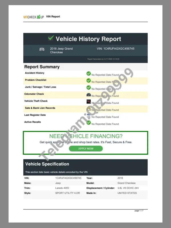 USA Vehicle History Report(VIN Report)美预览图