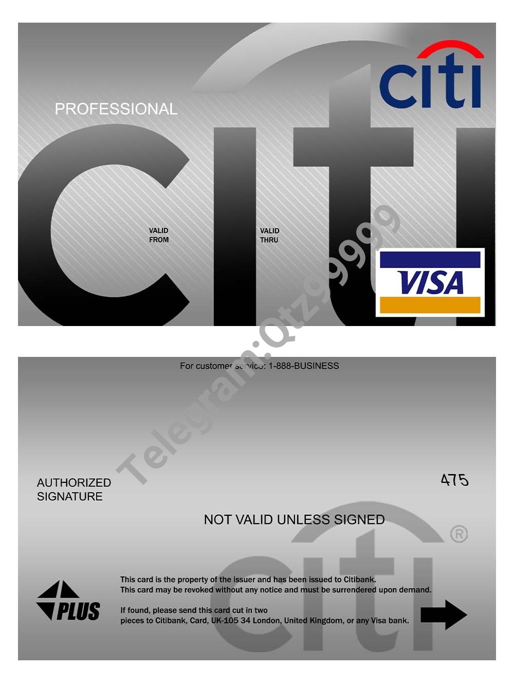 Citi Bank Visa Card花旗银行维萨卡PS/PSD模板(打印版V1) 高清原件/PDF/PSD下载 - 地址证明风控解除