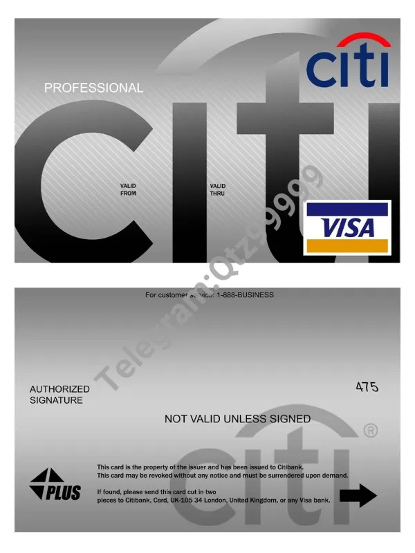 Citi Bank Visa Card花旗银行维萨卡PS/PSD模板（打印版V1）