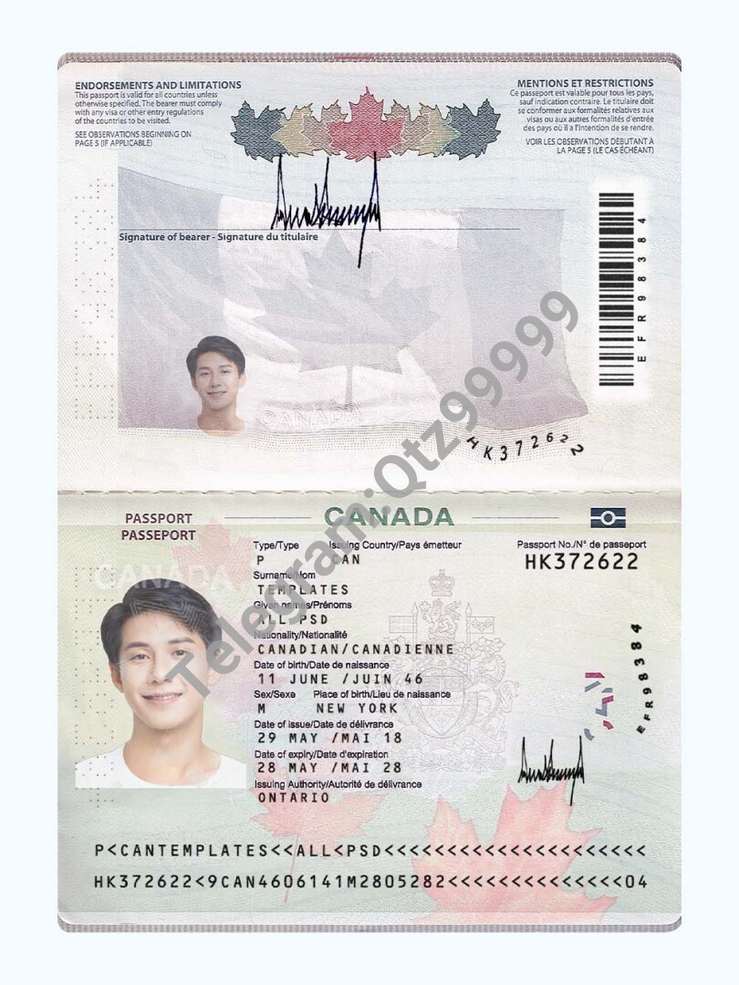 北美Canada Passport加拿大新版护照PSD/photoshop/ps模板(2013) 高清原件/PDF/PSD下载 - 地址证明风控解除