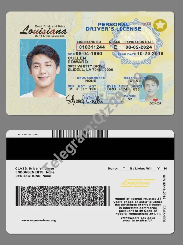 USA美国路易斯安那州Louisiana DL驾驶证/驾照高质量PS/PSD模板