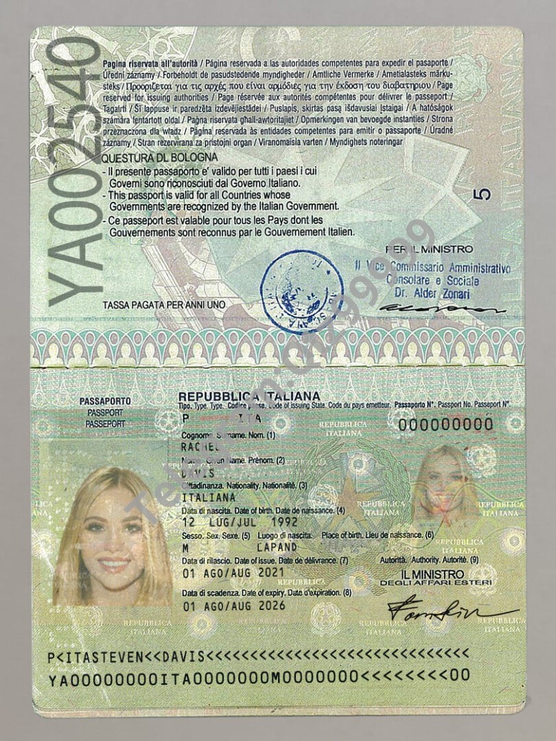 欧盟| Italy Passport意大利护照PSD/photoshop/ps模板