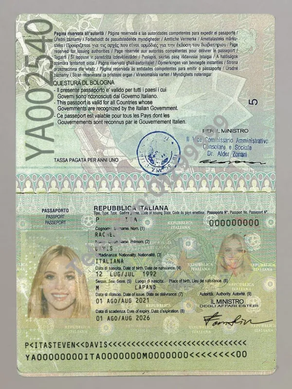 欧盟| Italy Passport意大利护照PSD/photoshop/ps模板