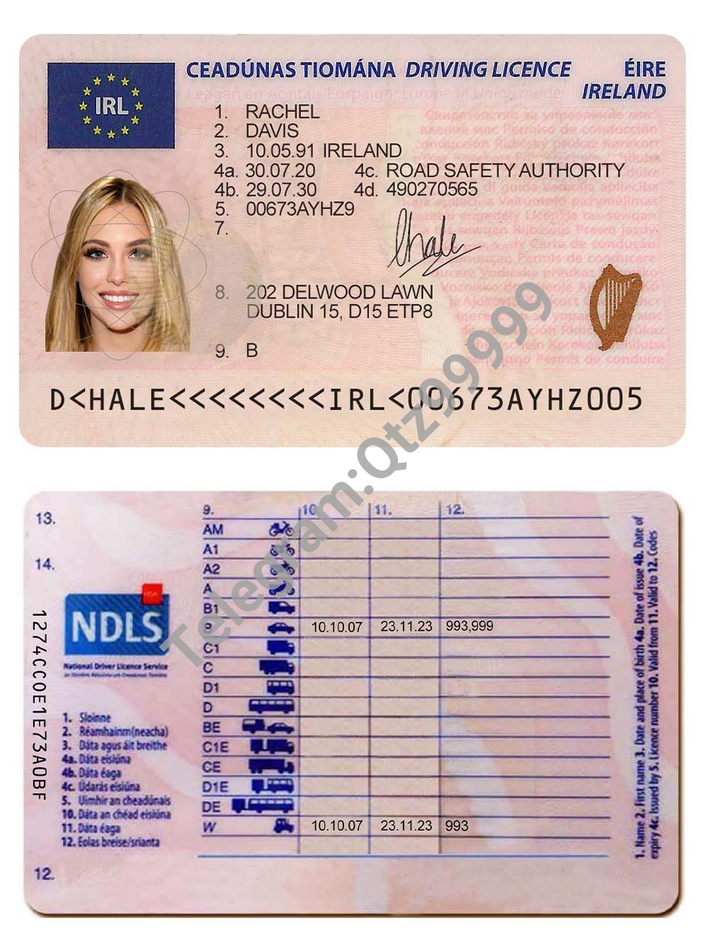 欧盟|Ireland DL爱尔兰驾驶证/驾照PSD/photoshop模板 高清原件/PDF/PSD下载 - 地址证明风控解除