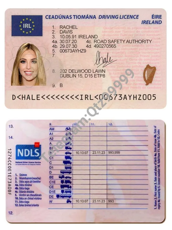 欧盟|Ireland DL爱尔兰驾驶证/驾照PSD/photoshop模板