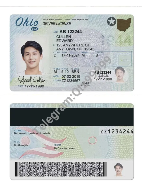 USA美国俄亥俄州Ohio DL驾驶证/驾照高质量PSD/Photoshop/PS模板