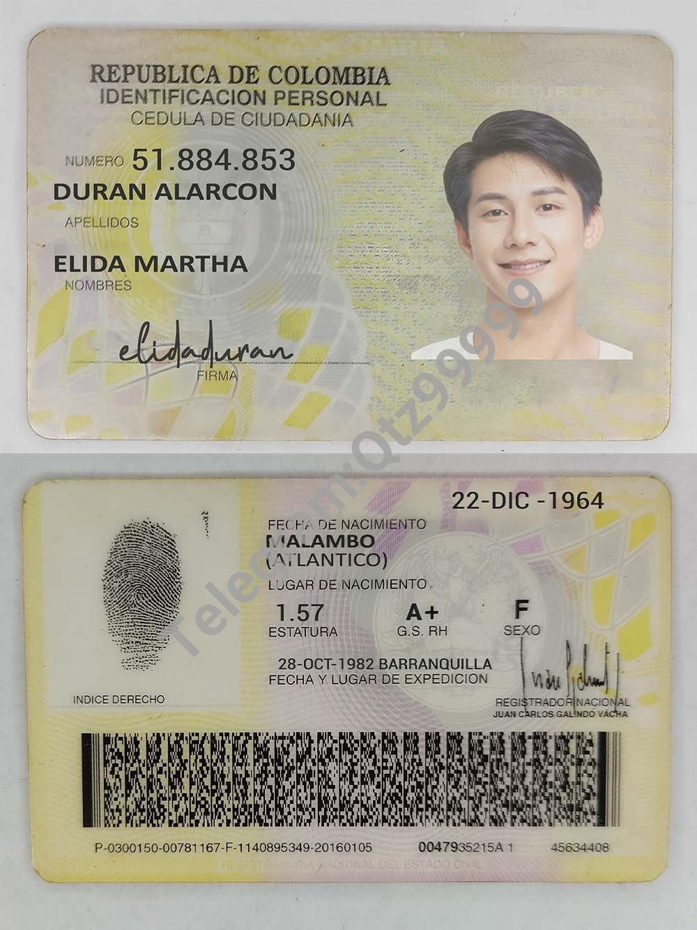 南美|Colombia ID Card Template哥伦比亚身份证卡PS/PSD模板（V1版） 高清原件/PDF/PSD下载 - 地址证明风控解除