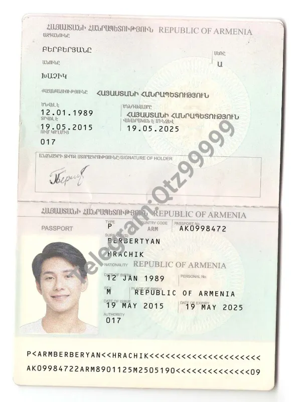 西亚|Armenia Passport亚美尼亚护照PS/PSD模板（V1）
