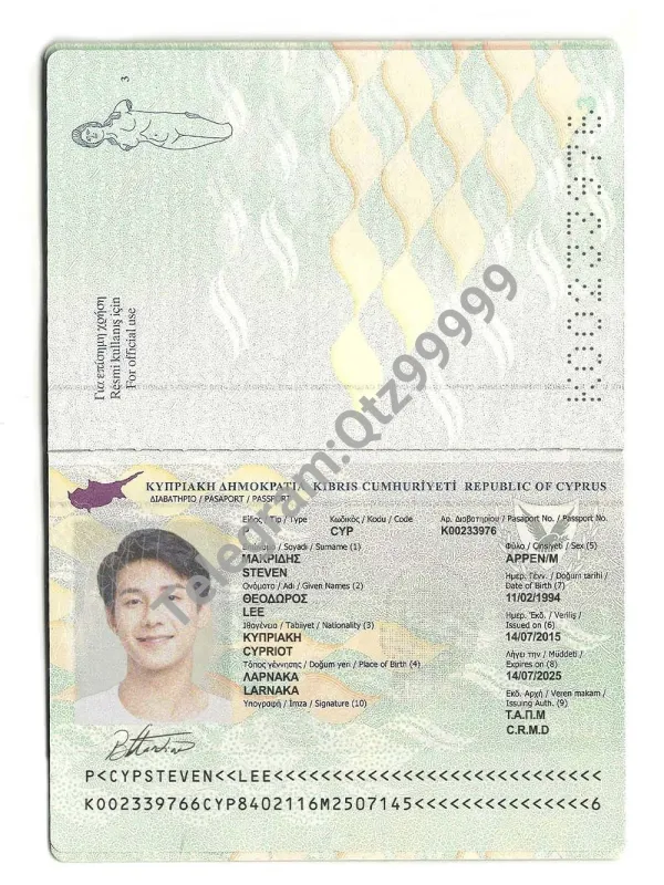 欧洲|Cyprus passport塞浦路斯护照PSD/photoshop/PS模板（V2）
