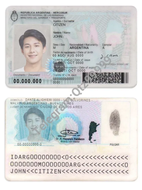 南美|UNASUR| Argentina ID Card Template阿根廷身份证卡PSD模板