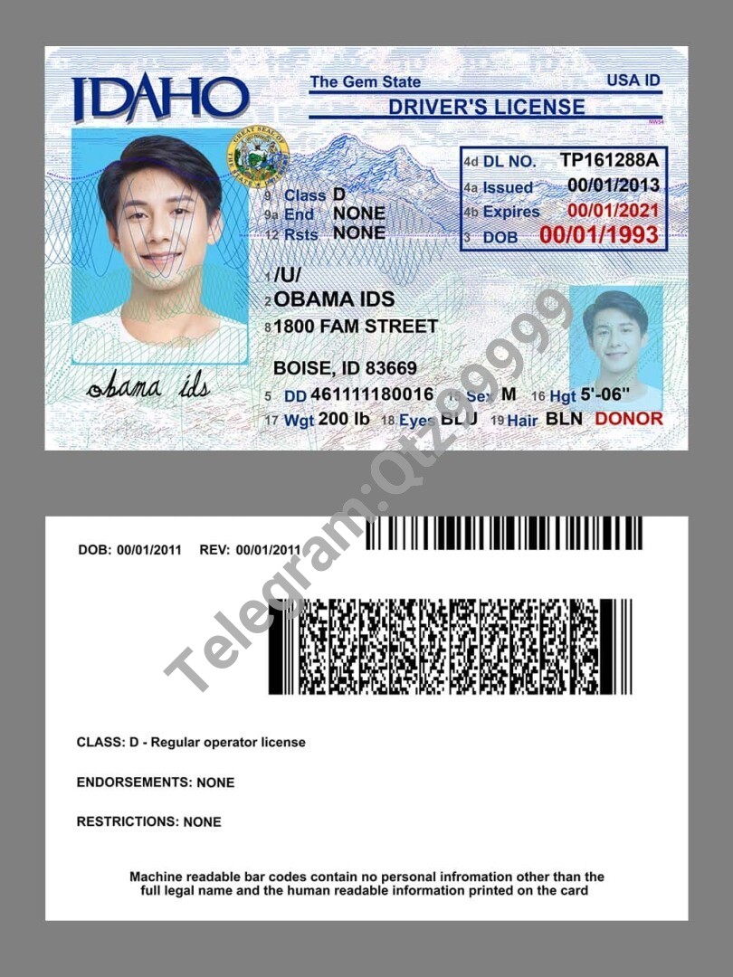 美国|Idaho DL爱达荷州驾照/驾驶证PSD/Photoshop/PS模板(打印版) 高清原件/PDF/PSD下载 - 地址证明风控解除