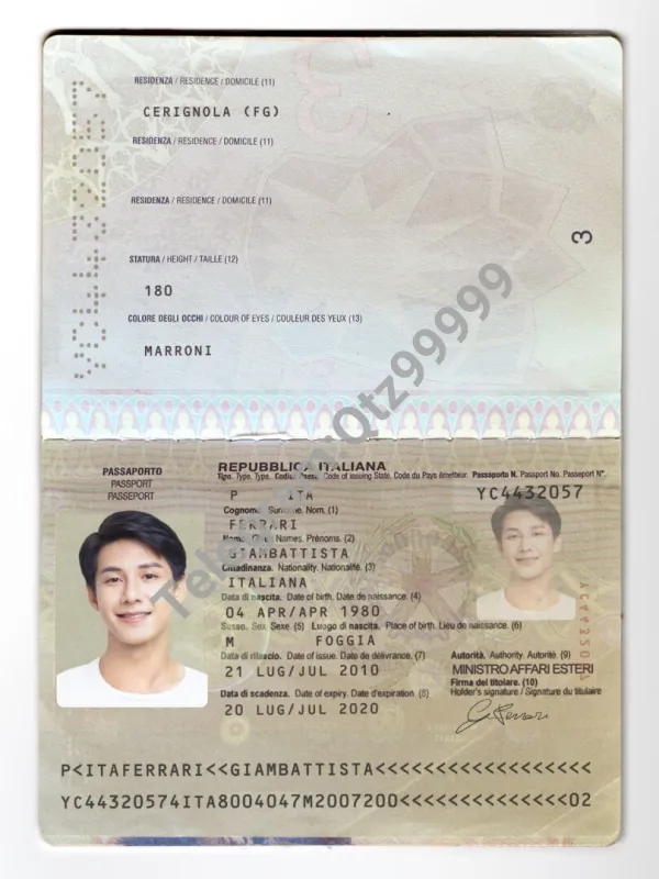 欧盟|Italy Passport意大利护照PSD/photoshop/PS模板 (old)