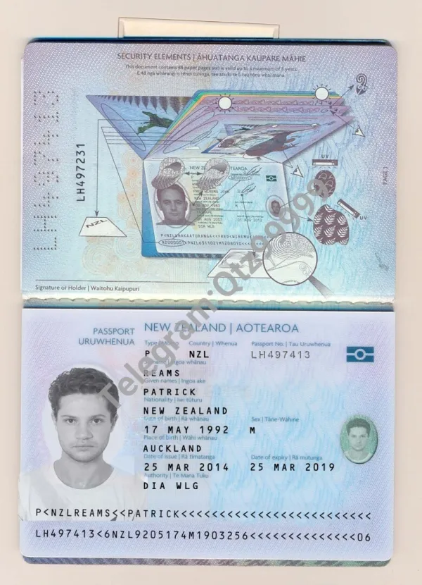 澳洲|New Zealand Passport新西兰护照PS/PSD模板（V1）