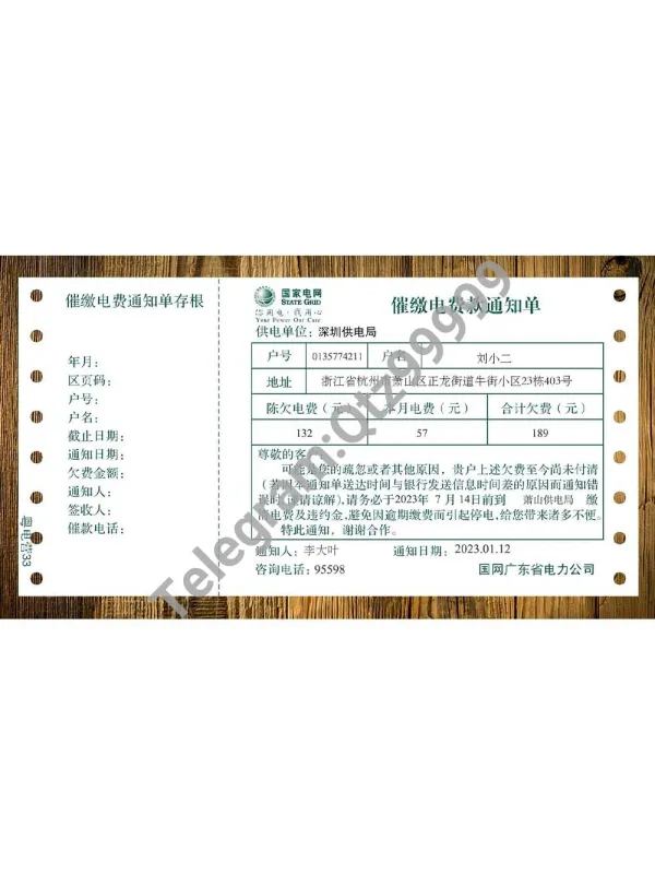 中国|China State Grid Utility Bills国家电网水电费账单PS/PSD模板(V1)