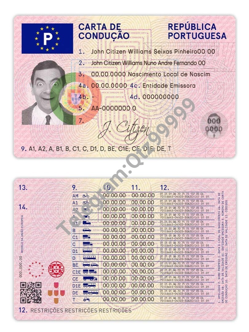 欧盟| Portugal Driving Licence葡萄牙驾照/驾驶证PSD模板