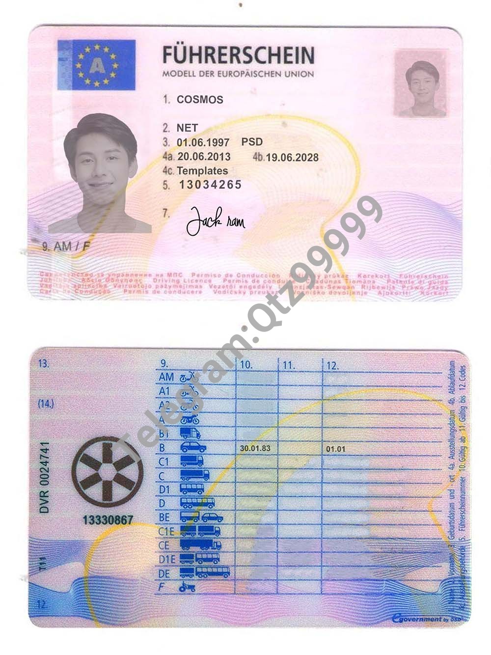欧盟|Austria Driver License奥地利驾照/驾驶证PS/PSD模板(V2) 高清原件/PDF/PSD下载 - 地址证明风控解除