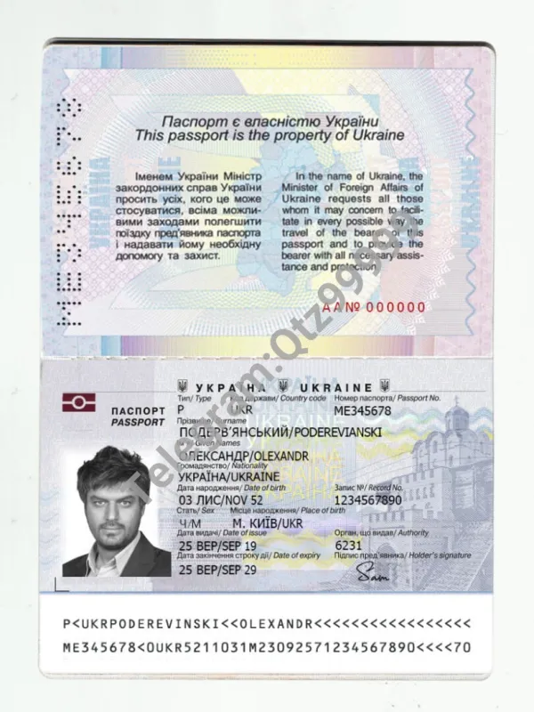 欧洲|东欧|Ukraine Passport乌克兰新版护照psd/photoshop/ps模板