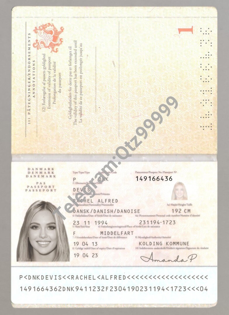 欧盟|北欧|Denmark passport丹麦护照PSD/Photoshop/PS模板 高清原件/PDF/PSD下载 - 地址证明风控解除