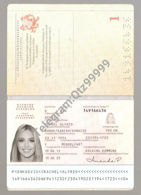 欧盟|北欧|Denmark passport丹麦护照PSD/Photoshop/PS模板